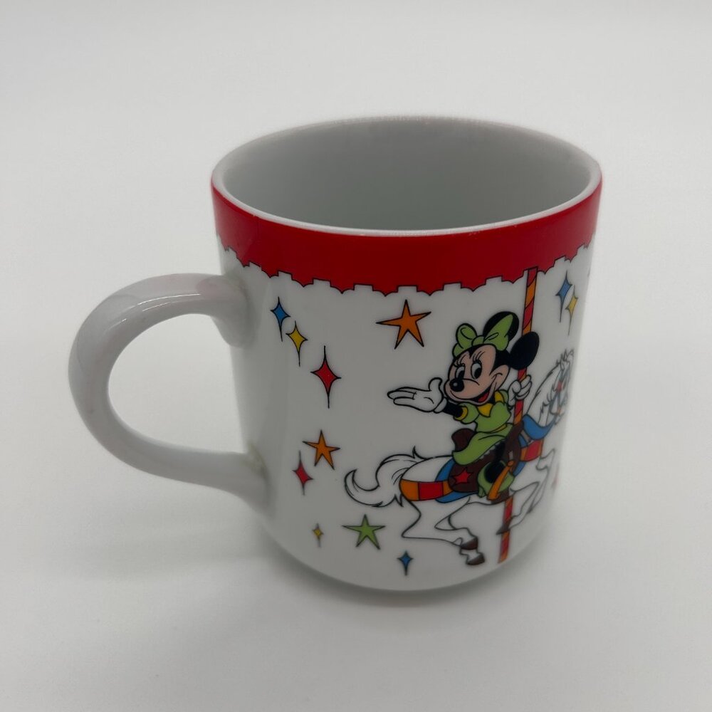 VTG Disneyland Walt Disney Mickey & Friends Carousel Ceramic Coffee‎ Mug Japan - Picture 3 of 8